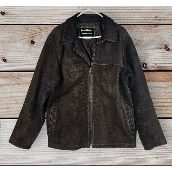 VTG Bolivian Leather Jacket‎ Size M Brown Pit To Pit 22 In, Length 27 In. - Picture 1 of 10